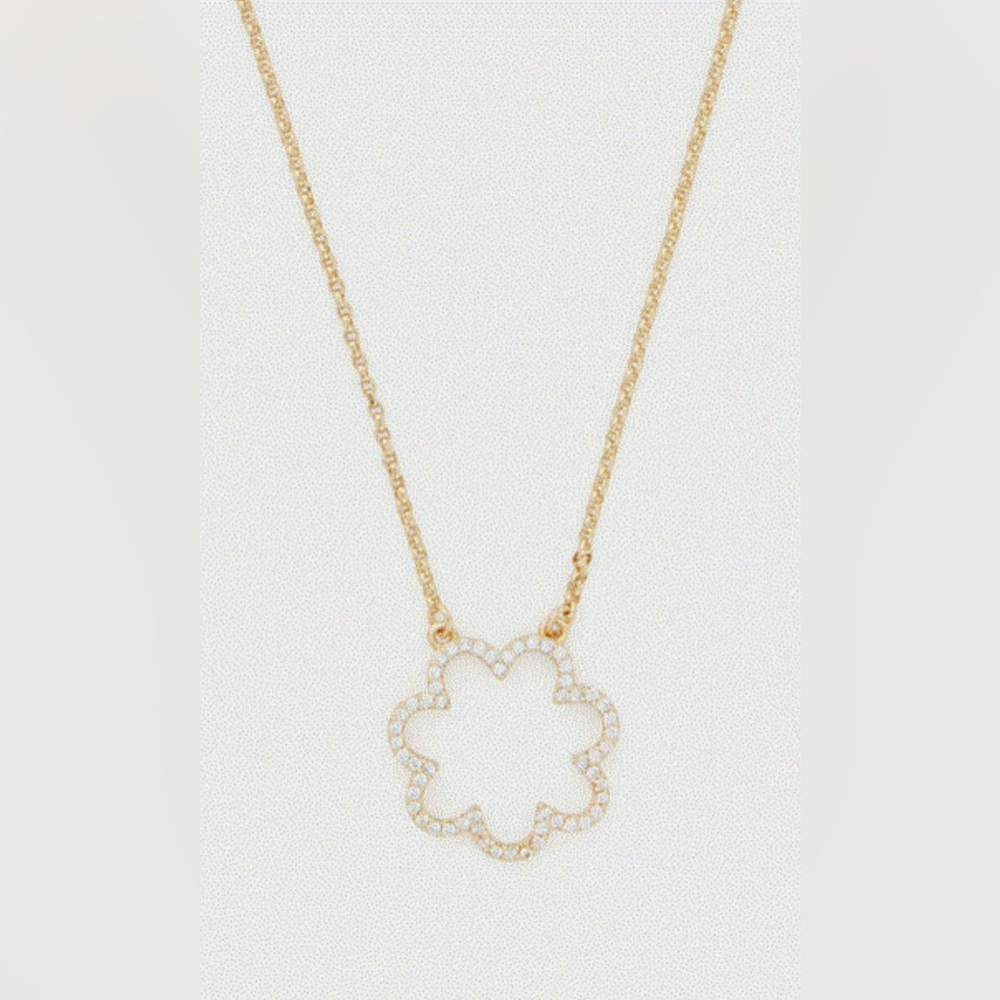 Kate Spade Scrunched Scallops Pavé Pendant Necklace